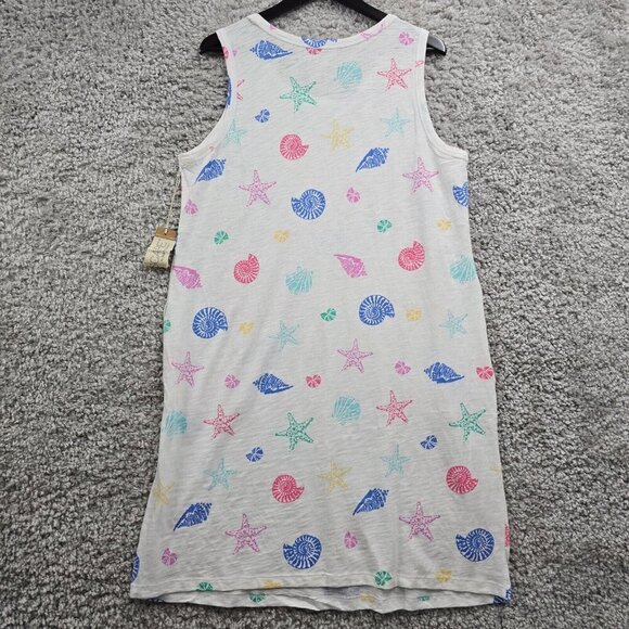 Escape by Habitat Shell Print Dress L Cotton Pockets Travel Beach Coastal Fit - Picture 9 of 12